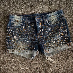 Joe's Jeans Bling Mid Rise Denim Shorts Valerie Wash Size 25 Bling